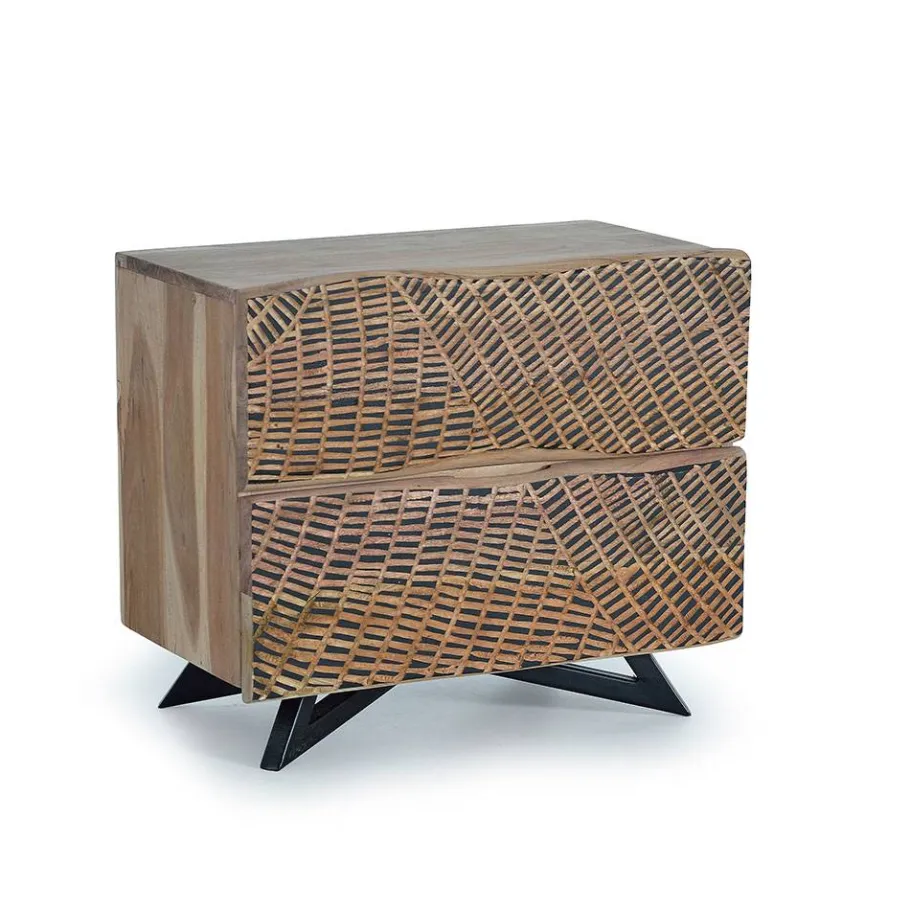 Wohnen Design Nachtkommode aus Massivholz - Merlan