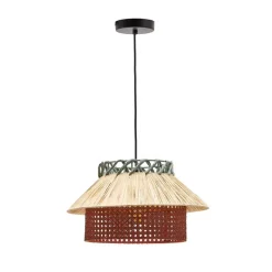 Hot Wohnen Design Pendelleuchte aus Raffia Bast Geflecht - Endjos