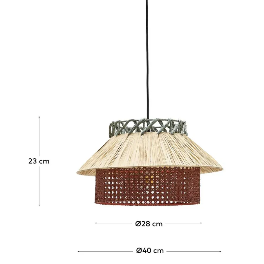Hot Wohnen Design Pendelleuchte aus Raffia Bast Geflecht - Endjos