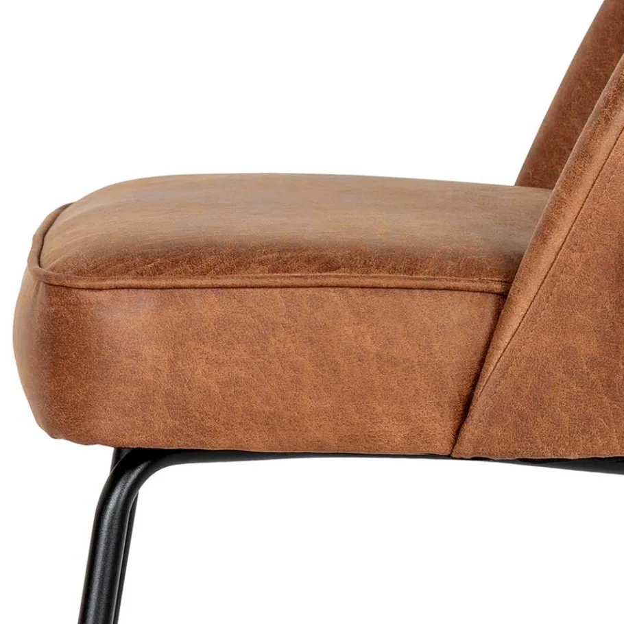 Best Wohnen Design Recyclingleder Stuhl in Braun - Kegadamo (2er Set)
