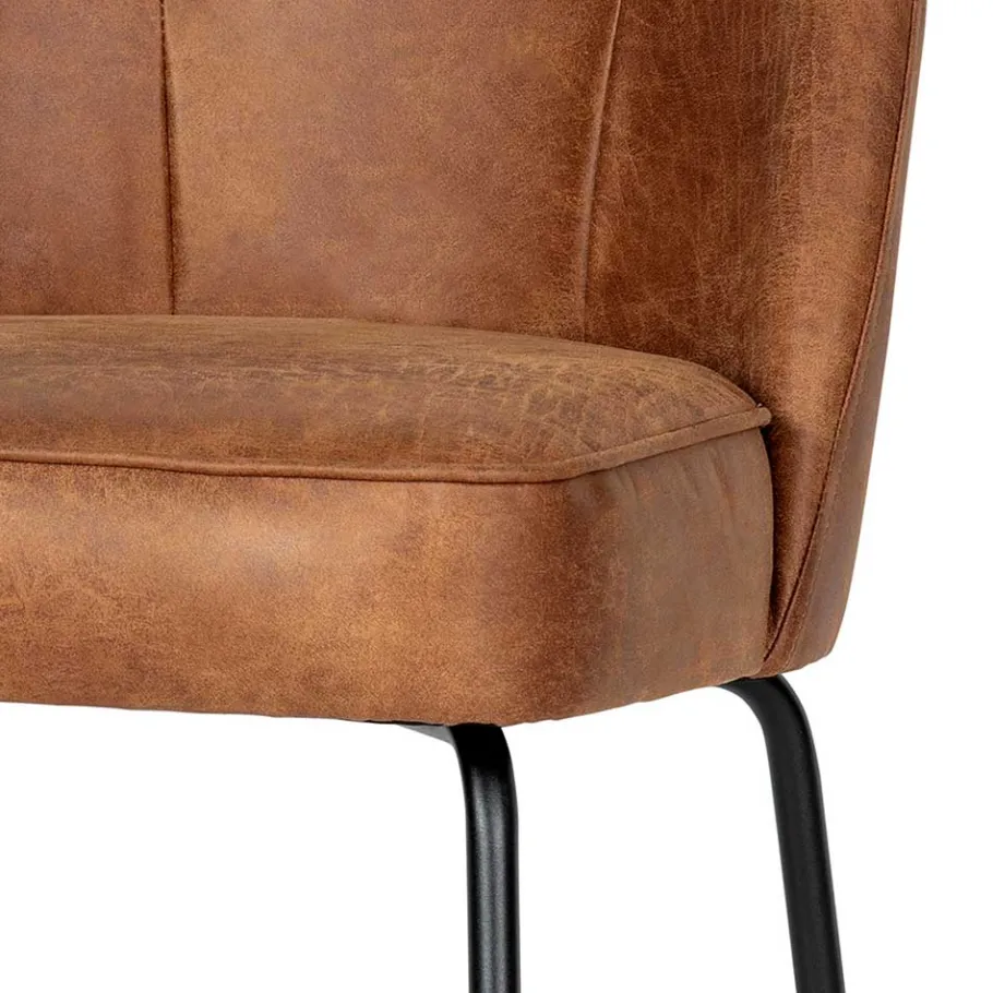 Best Wohnen Design Recyclingleder Stuhl in Braun - Kegadamo (2er Set)