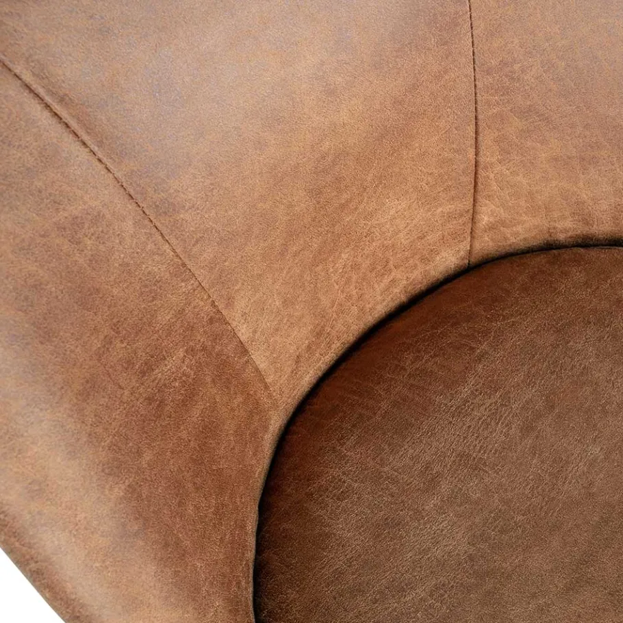 Best Wohnen Design Recyclingleder Stuhl in Braun - Kegadamo (2er Set)