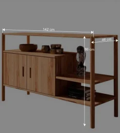 Outlet Wohnen Design Regal mit zwei Fächern & Türen - Indrya
