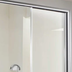 New Wohnen Design Schrank mit Spiegel & Glas Front Hellgrau - Capolyna