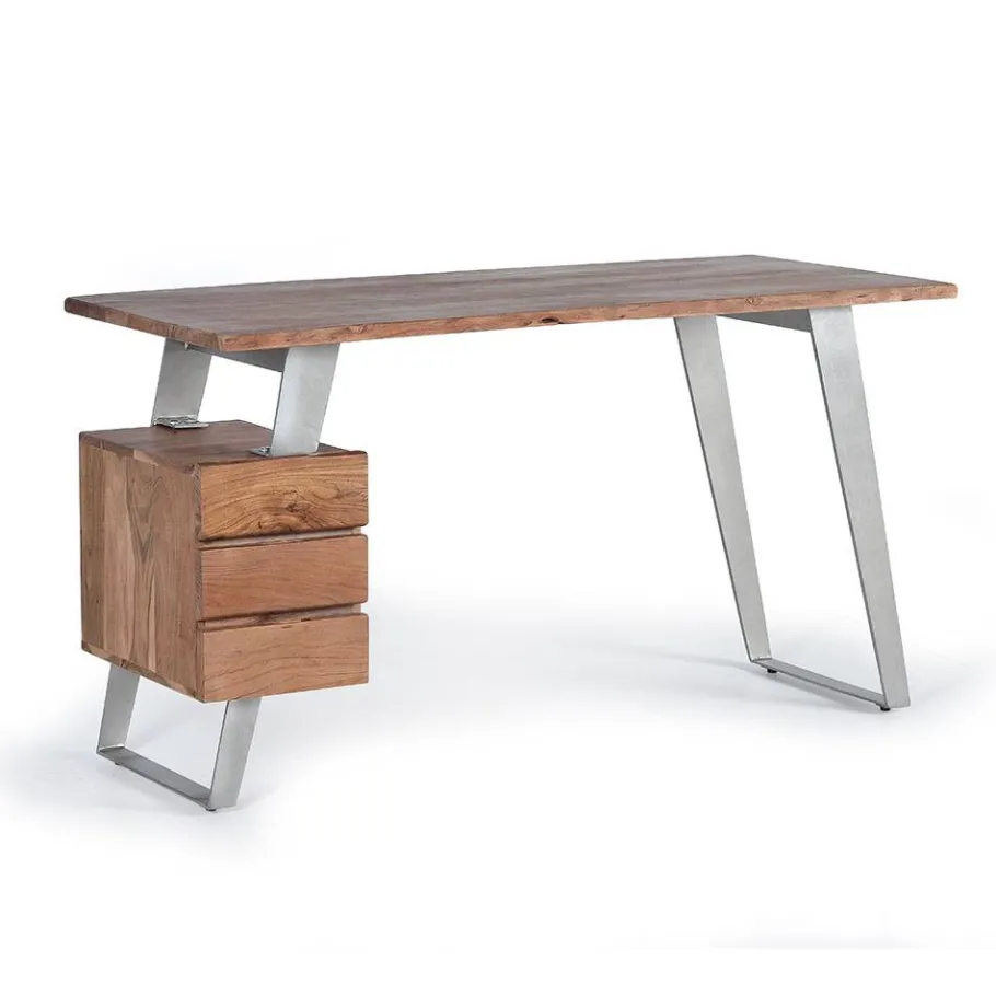 Hot Wohnen Design Schreibtisch aus Akazienholz mit Baumkante - Banjee