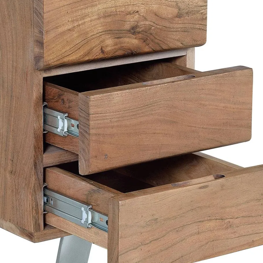 Hot Wohnen Design Schreibtisch aus Akazienholz mit Baumkante - Banjee