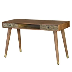 Outlet Wohnen Design Schreibtisch aus Mangoholz und Metall - Filurina