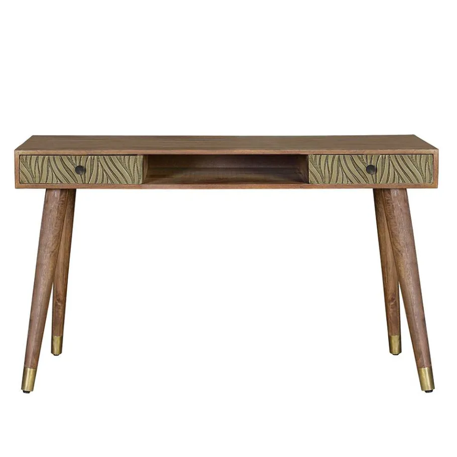 Outlet Wohnen Design Schreibtisch aus Mangoholz und Metall - Filurina