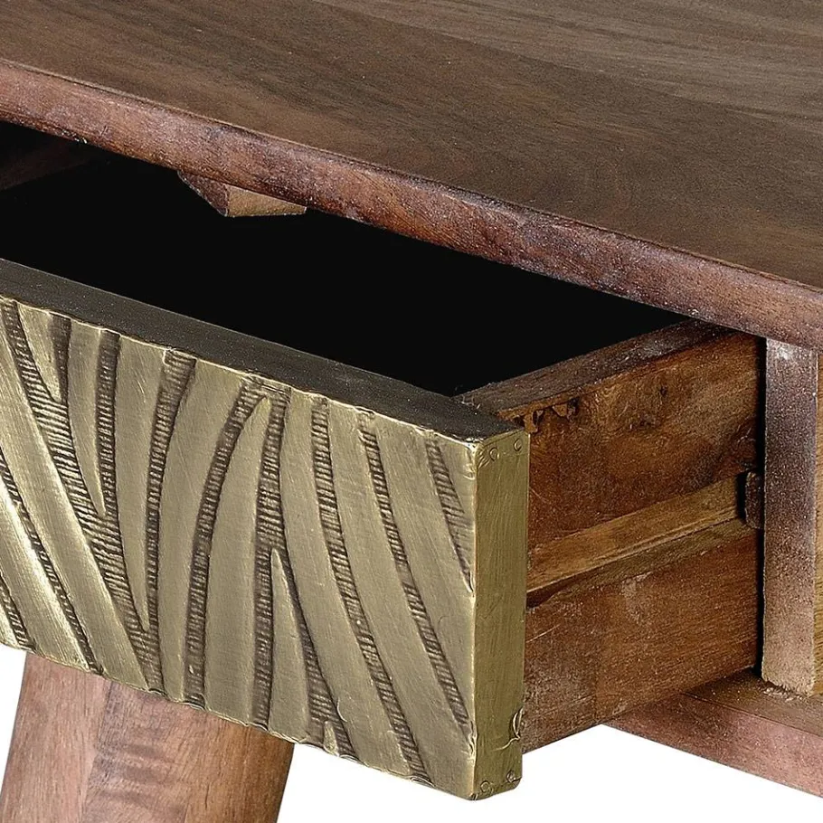 Outlet Wohnen Design Schreibtisch aus Mangoholz und Metall - Filurina