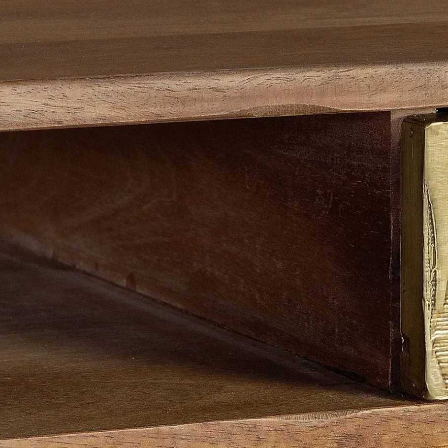 Outlet Wohnen Design Schreibtisch aus Mangoholz und Metall - Filurina