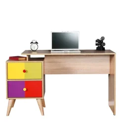 Sale Wohnen Design Schreibtisch in Sonoma-Eiche & Bunt - Reddnas