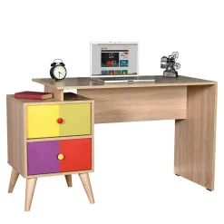 Sale Wohnen Design Schreibtisch in Sonoma-Eiche & Bunt - Reddnas