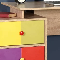 Sale Wohnen Design Schreibtisch in Sonoma-Eiche & Bunt - Reddnas