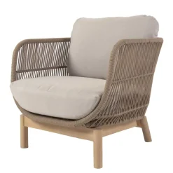 Online Wohnen Design Sessel Set aus Geflecht Kordel Beige - Kiranzo (2er Set)