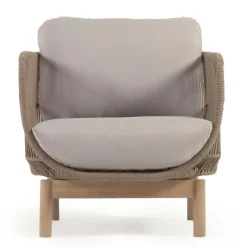 Online Wohnen Design Sessel Set aus Geflecht Kordel Beige - Kiranzo (2er Set)
