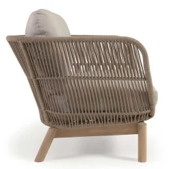 Online Wohnen Design Sessel Set aus Geflecht Kordel Beige - Kiranzo (2er Set)