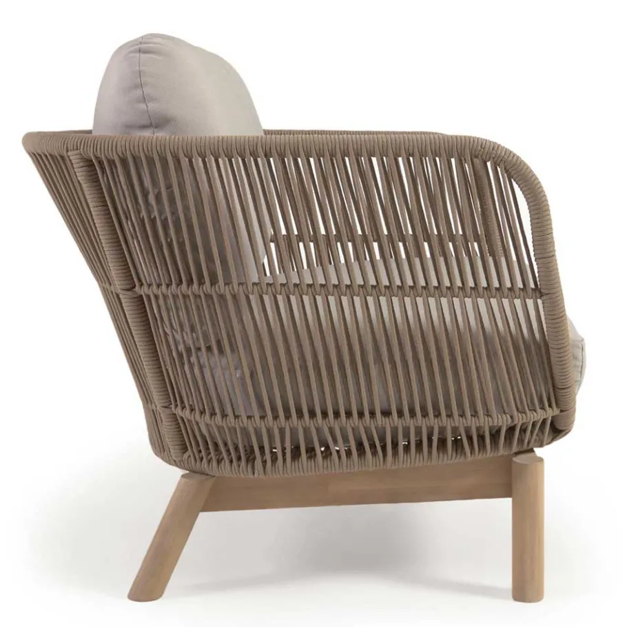 Online Wohnen Design Sessel Set aus Geflecht Kordel Beige - Kiranzo (2er Set)