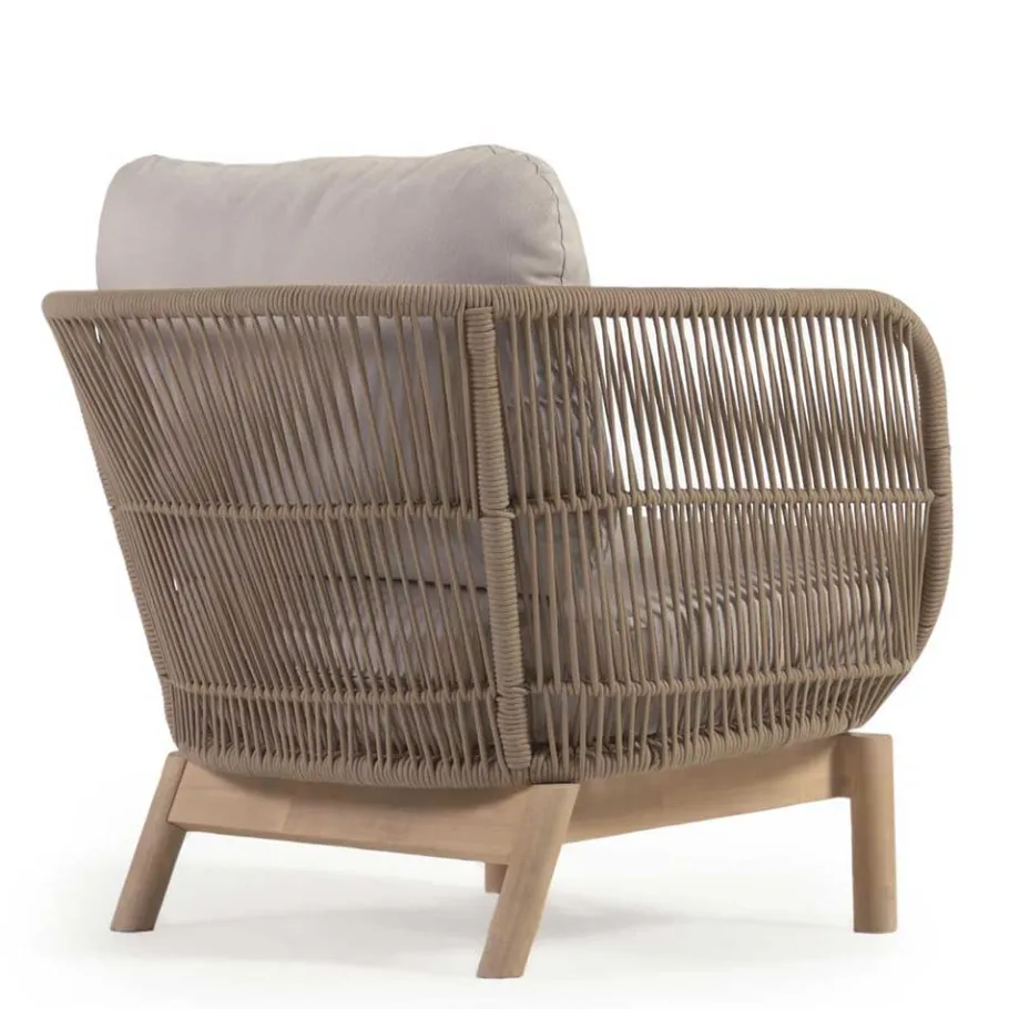 Online Wohnen Design Sessel Set aus Geflecht Kordel Beige - Kiranzo (2er Set)