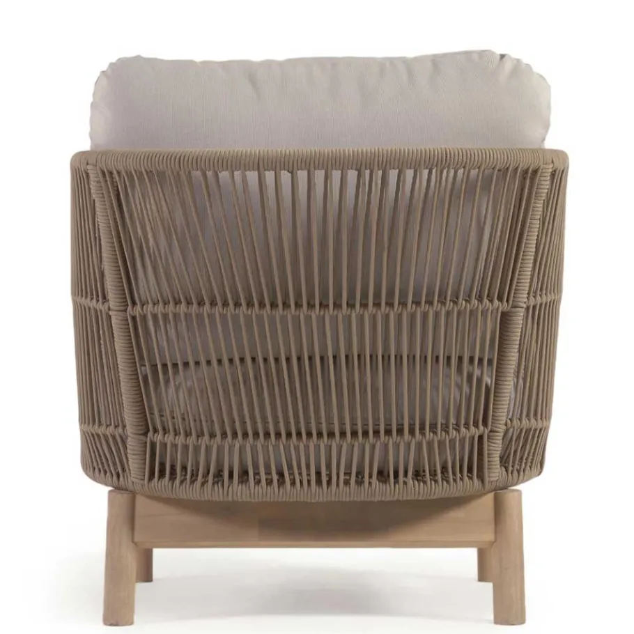 Online Wohnen Design Sessel Set aus Geflecht Kordel Beige - Kiranzo (2er Set)