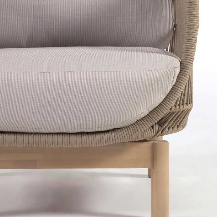 Online Wohnen Design Sessel Set aus Geflecht Kordel Beige - Kiranzo (2er Set)