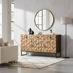 Best Wohnen Design Sideboard in Bronze und Mango Natur - Bensez