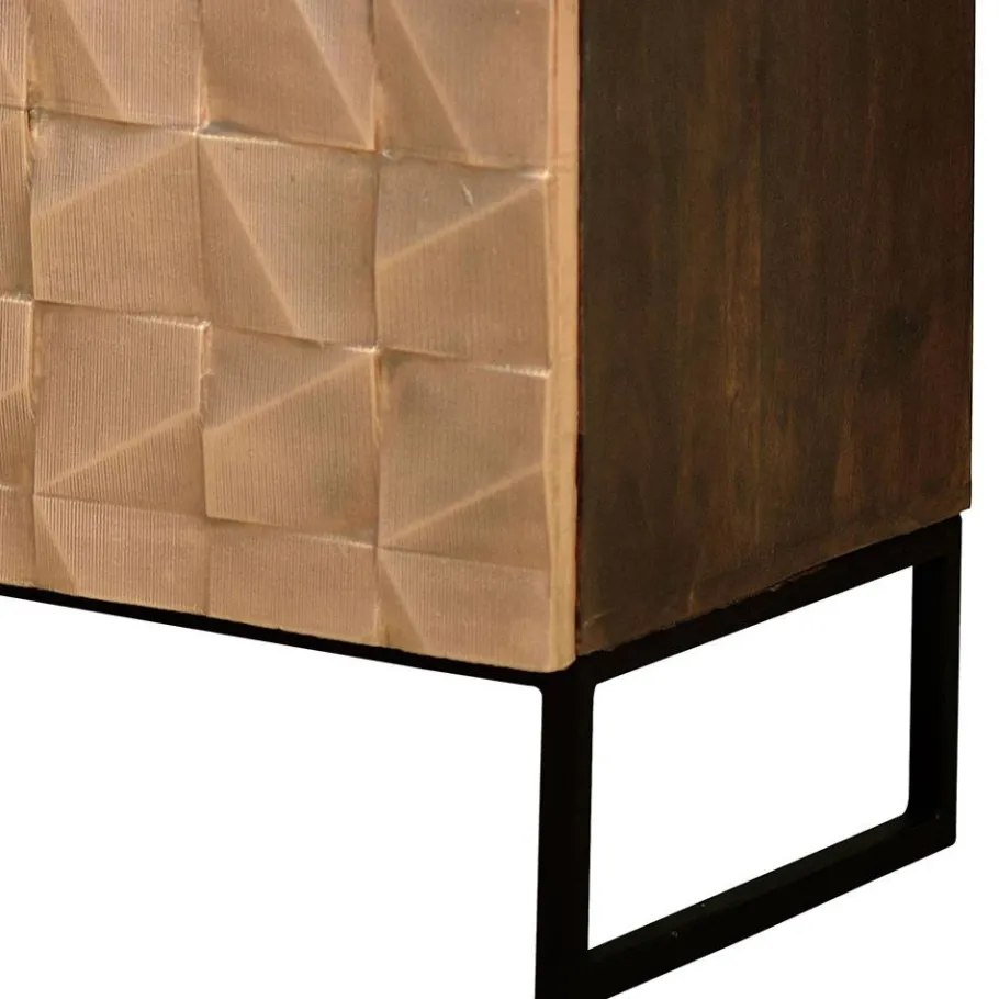 Best Wohnen Design Sideboard in Bronze und Mango Natur - Bensez