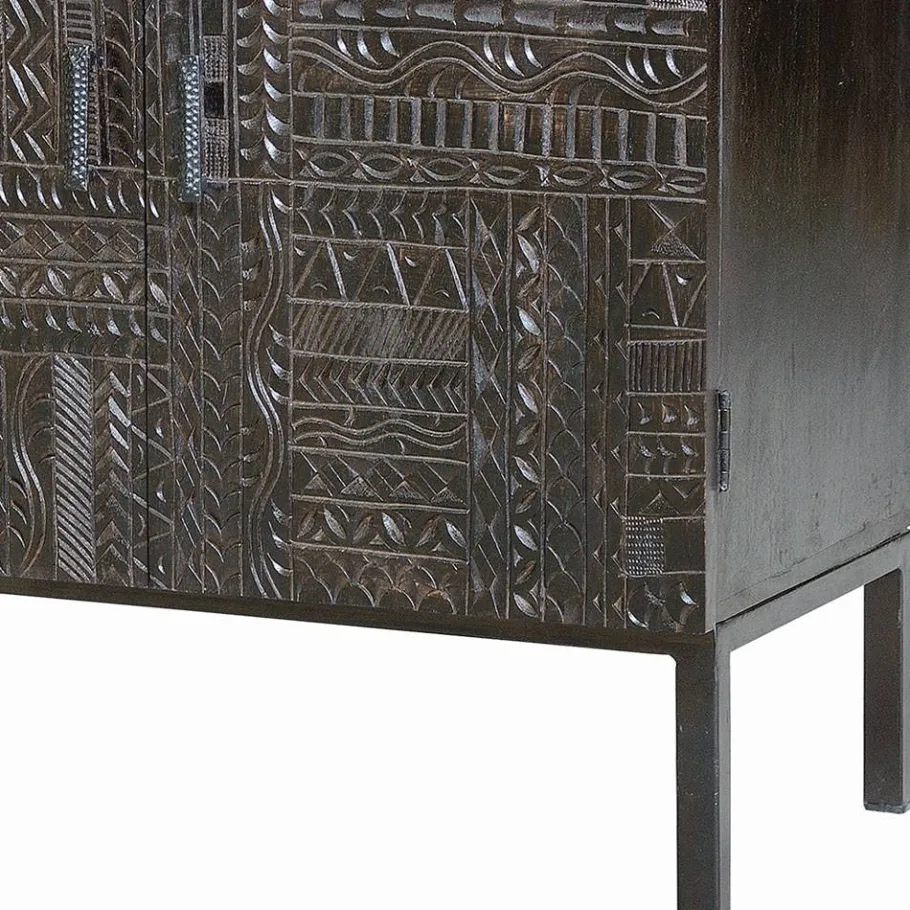 Wohnen Design Sideboard in Walnuss Braun - Solu