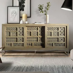 Outlet Wohnen Design Sideboard mit Ethno Flair - Valuta