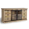 Outlet Wohnen Design Sideboard mit Glas Schiebetüren - Draschna