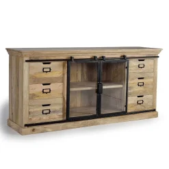 Outlet Wohnen Design Sideboard mit Glas Schiebetüren - Draschna