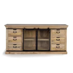 Outlet Wohnen Design Sideboard mit Glas Schiebetüren - Draschna