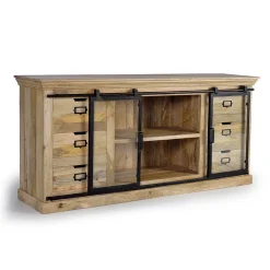 Outlet Wohnen Design Sideboard mit Glas Schiebetüren - Draschna