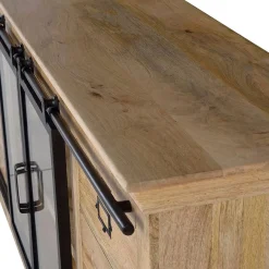 Outlet Wohnen Design Sideboard mit Glas Schiebetüren - Draschna