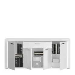 Sale Wohnen Design Sideboard mit LED in Weiß Hochglanz - Gomata