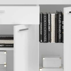 Sale Wohnen Design Sideboard mit LED in Weiß Hochglanz - Gomata