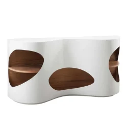 Clearance Wohnen Design Sideboard Regal in Weiß Hochglanz - Scarula