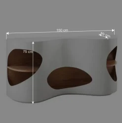 Clearance Wohnen Design Sideboard Regal in Weiß Hochglanz - Scarula