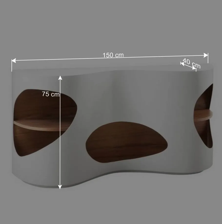 Clearance Wohnen Design Sideboard Regal in Weiß Hochglanz - Scarula