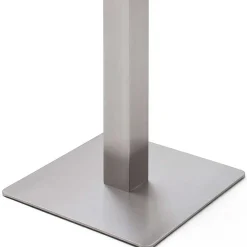 Discount Wohnen Design Stehtisch mit Glas Keramik in Braun Langton & Edelstahl Säulengestell