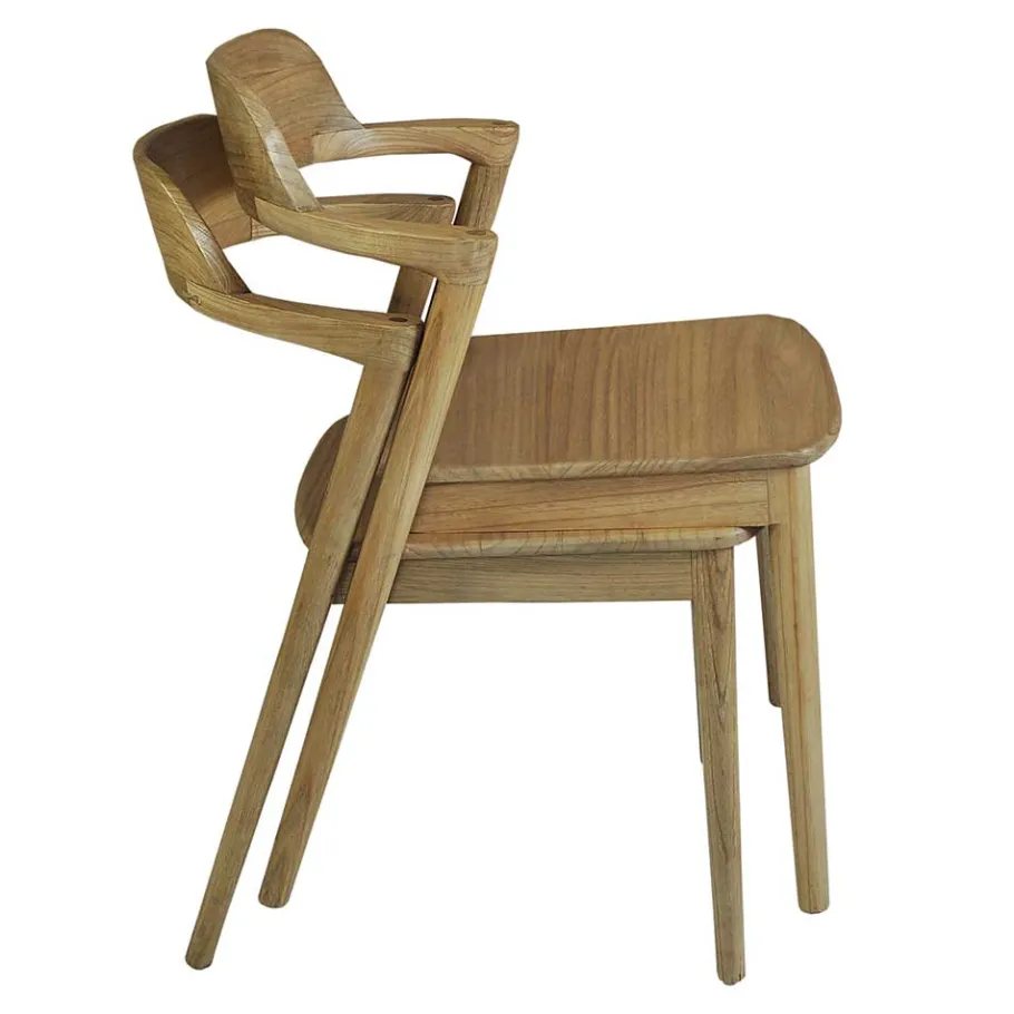 Hot Wohnen Design Stuhl aus Sungkai Holz - Bottaro