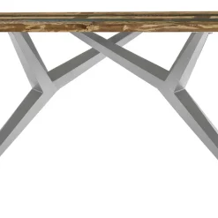 New Wohnen Design Tisch mit bunter Altholzplatte Shabby - Enyi