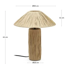 Best Wohnen Design Tischlampe aus Raffia Bast in Natur - Holdywas