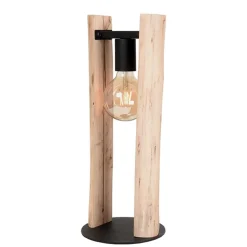 Online Wohnen Design Tischleuchte aus Mangobaum Massivholz - Tanky