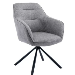 Clearance Wohnen Design Tischsessel drehbar in Grau - Fiorenca (2er Set)