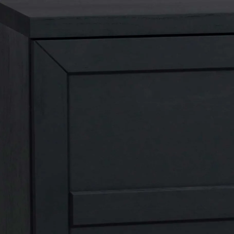 Hot Wohnen Design Türen Kommode in Eiche Schwarz - Meciva
