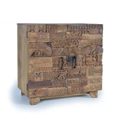 New Wohnen Design Türen-Kommode aus Mangoholz rustikal - Lacid