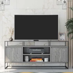 Outlet Wohnen Design TV Kommode in Eiche Grau - Midland