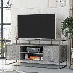Outlet Wohnen Design TV Kommode in Eiche Grau - Midland