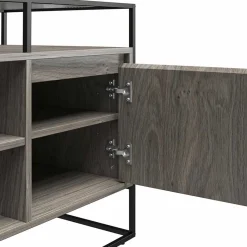 Outlet Wohnen Design TV Kommode in Eiche Grau - Midland