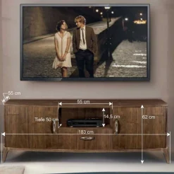 Best Wohnen Design TV Kommode in Nussbaum - Bosanka